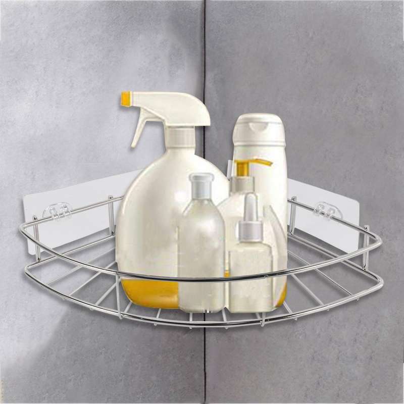 Corner Shelf Adhesive Wall Mounted Stainless Steel - No Drilling