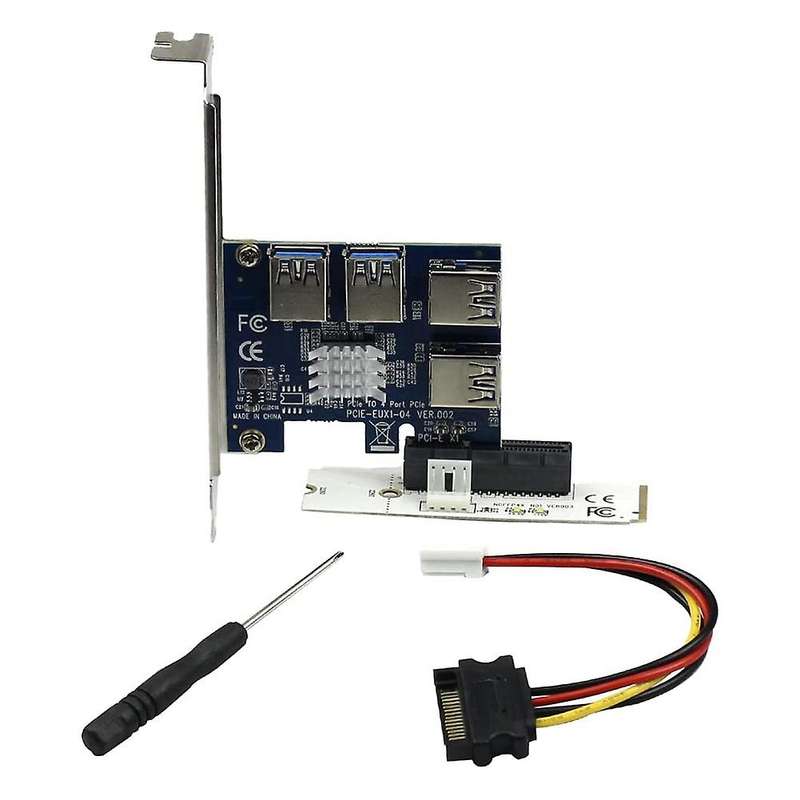 Pcie 1 to 4 Pci Express 16x Slots Riser Card Combo