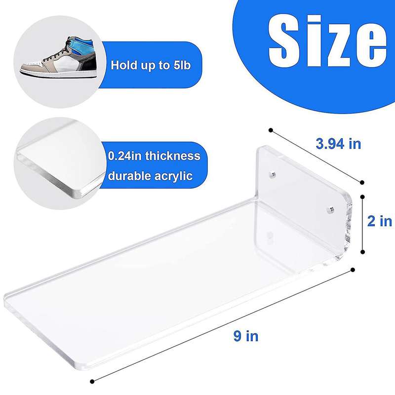 6 Pack Floating Shoe Display, for Sneaker Collection Or Shoes Box