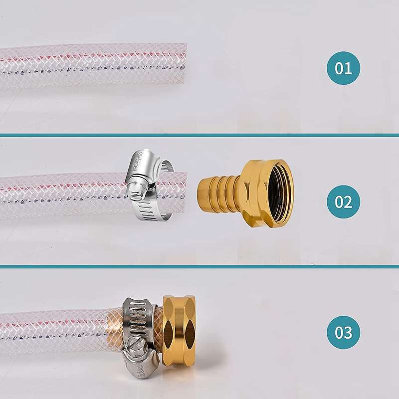 Aluminium Water Hose Repair Kit Hose Connectors with Clamps for Hose