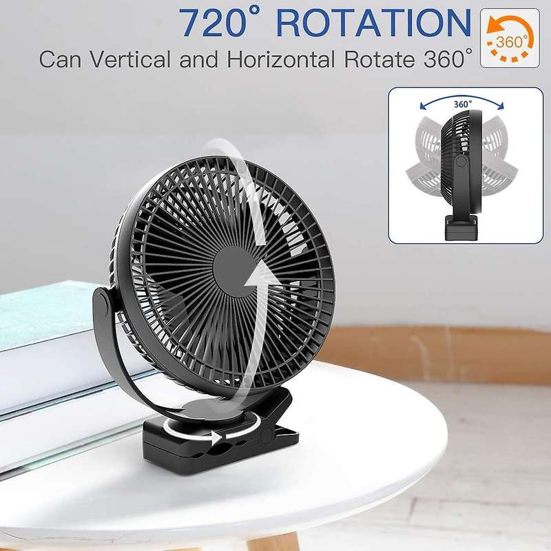 Opolar Portable Fan 10000mah Rechargeable Usb Desk Fan Black