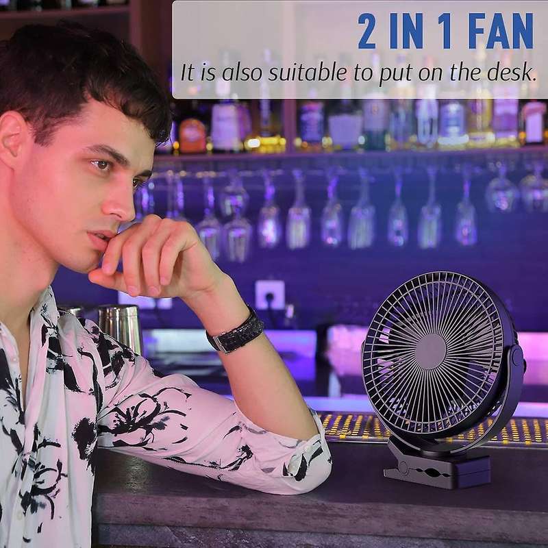 Opolar Portable Fan 10000mah Rechargeable Usb Desk Fan Black