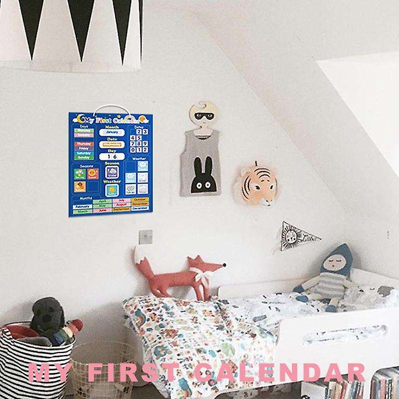 Magnetic First Calendar Time Month Date Day Season Toy for Boys Girl