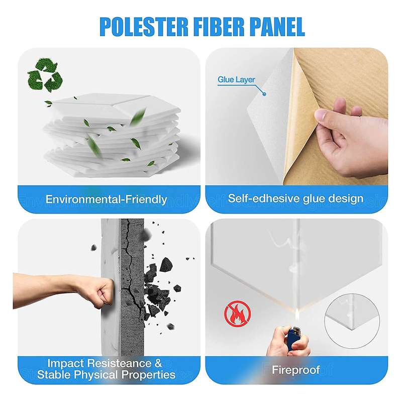12 Pack Acoustic Foam,self-adhesive Sound Proof Panels(white)