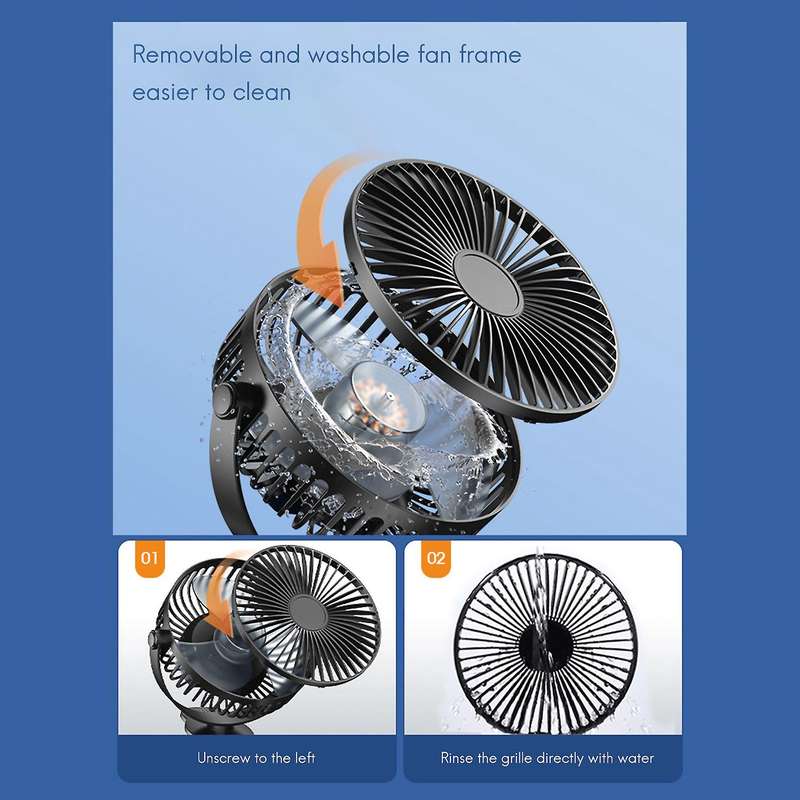 Portable Usb Rechargeable Fan Mini Desktop Clip Fan White