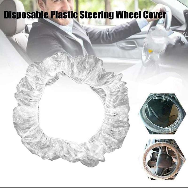 50pcs/set Universal Disposable Plastic Steering Wheel Cover
