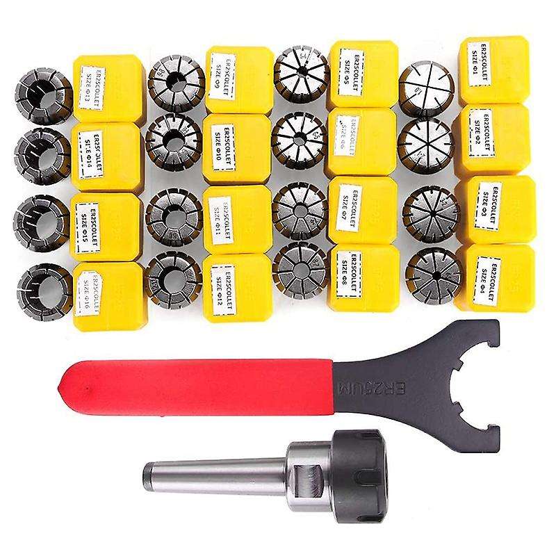 Er25 Collet Set Chuck with Mt2 Er25 M10 Motor Extension Rod