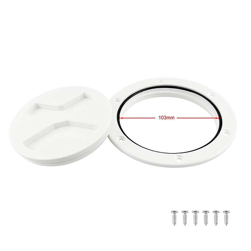 Abs Round Deck Inspection Hatch Cover Plastic Boat Twist Screw Black