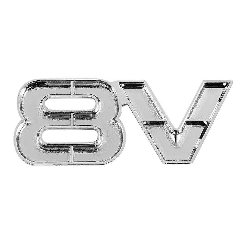 3d Silver Auto Motor V8 Car Rear Emblem Decal Badge Sticker 7.5x3.5cm