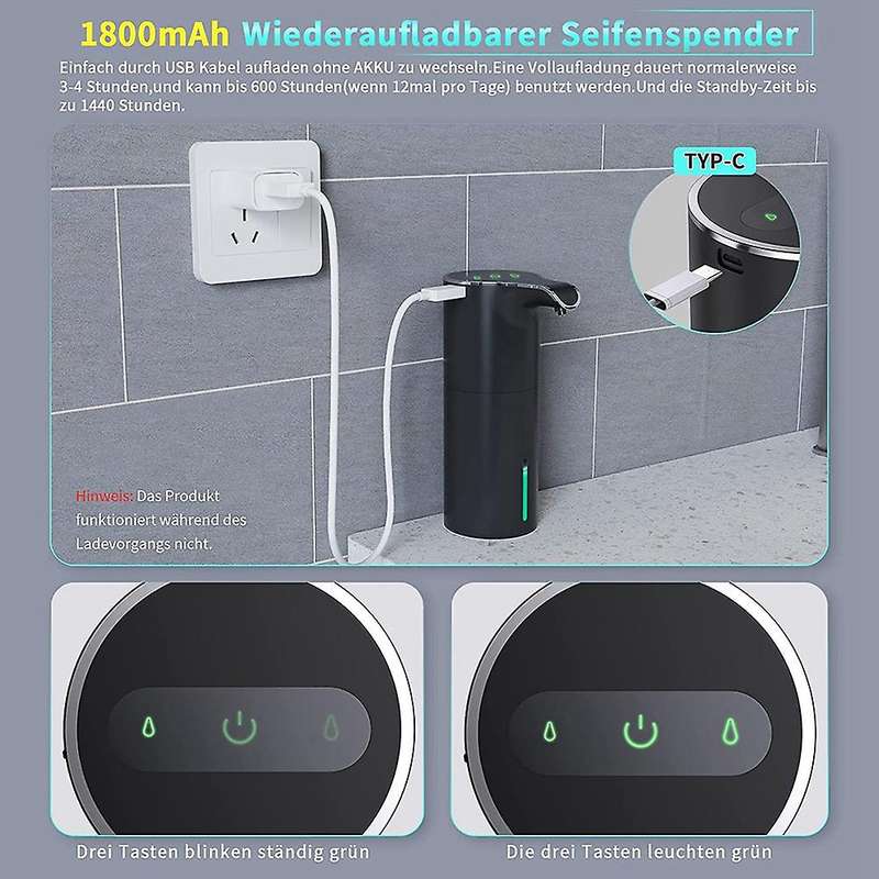 Automatic Soap Dispenser Black, Foam Soap Dispenser