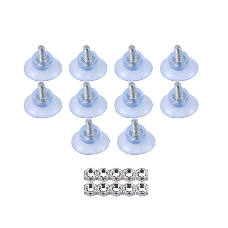 10 Pcs Rubber Strong Suction Cup for Glass Table Tops with M6 Screw
