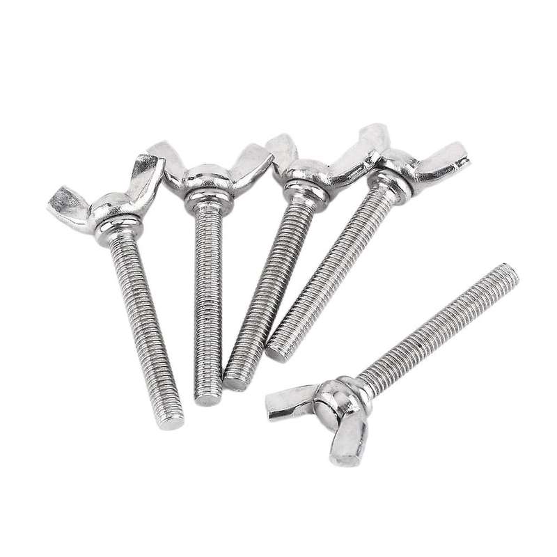 5 Pcs M5 Butterfly Wing Hand Screws Bolts Set, Full Thread (m5x40mm)