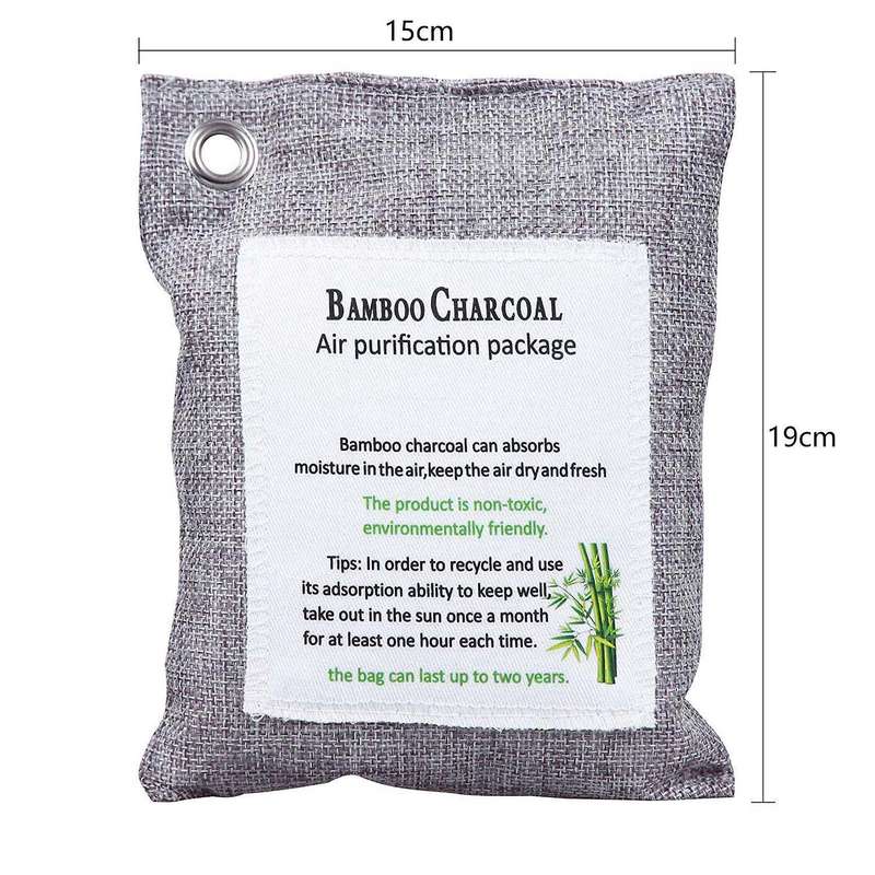 Activated Bamboo Charcoal Bag Odor Remover 200gx4, Air Purifying Bags