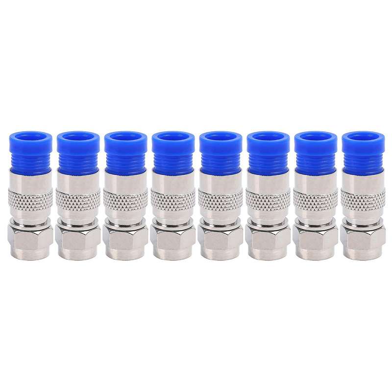 100pcs Rg6 Compression Connectors Coaxial Cable Connector Tool
