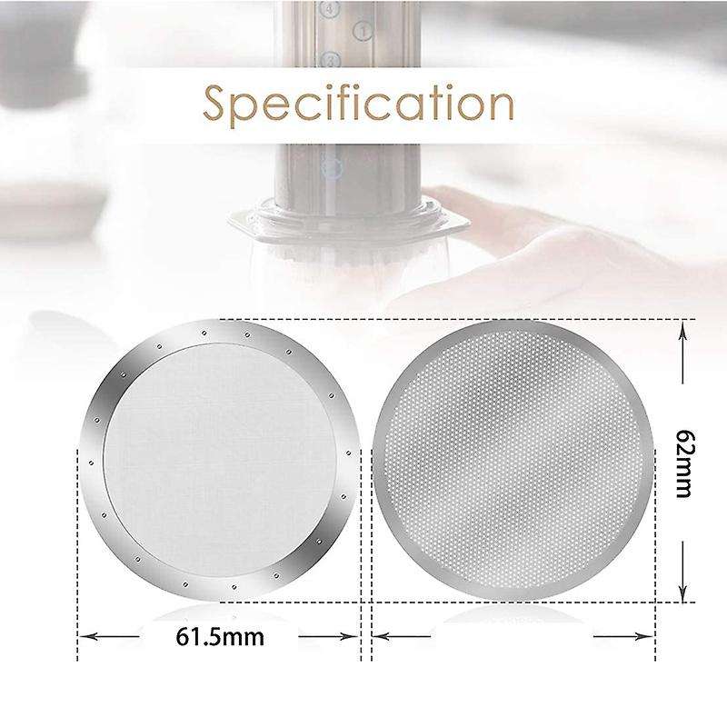 3 Pack Metal Coffee Filter Mesh for Aeropress Coffee Maker, Silver