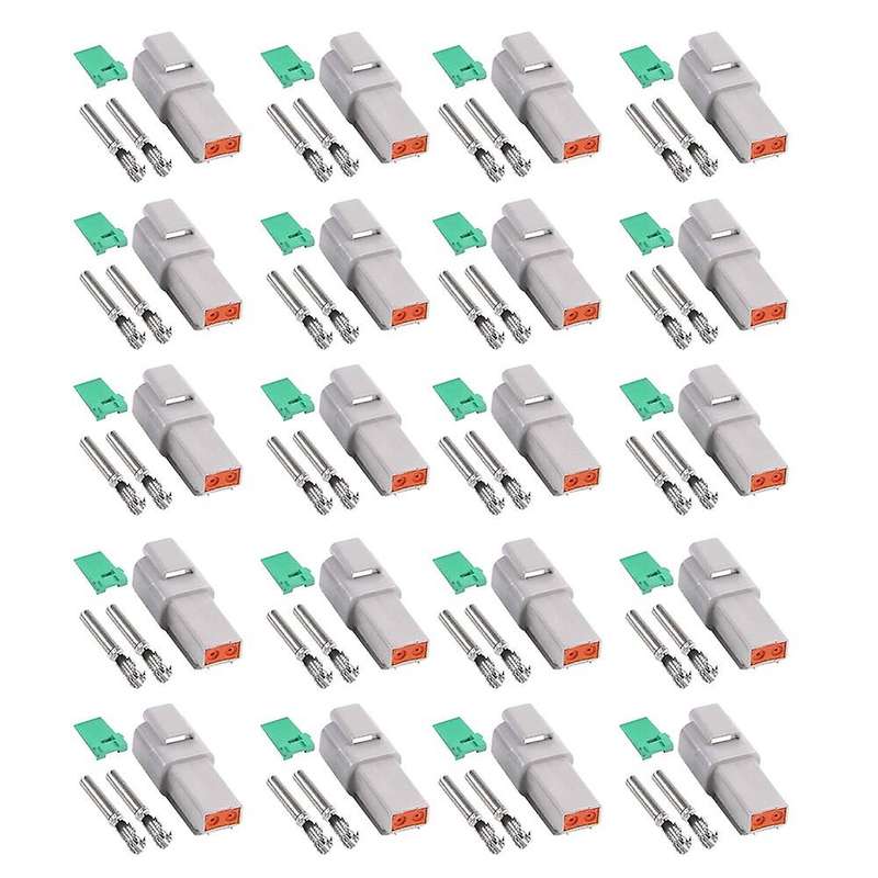 20 Pcs Car Wire Connector 2 Pin for Motorcycles Scooters Cars Male