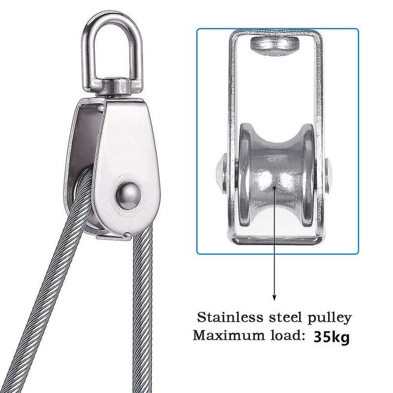 4pcs Single Pulley Block M15 Stainless Steel Small Pulley Roller