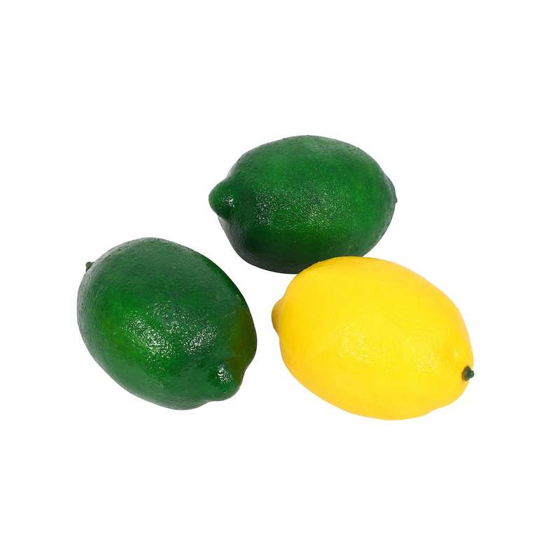 8 Pack Artificial Fake Lemons Limes Fruit , Yellow and Green
