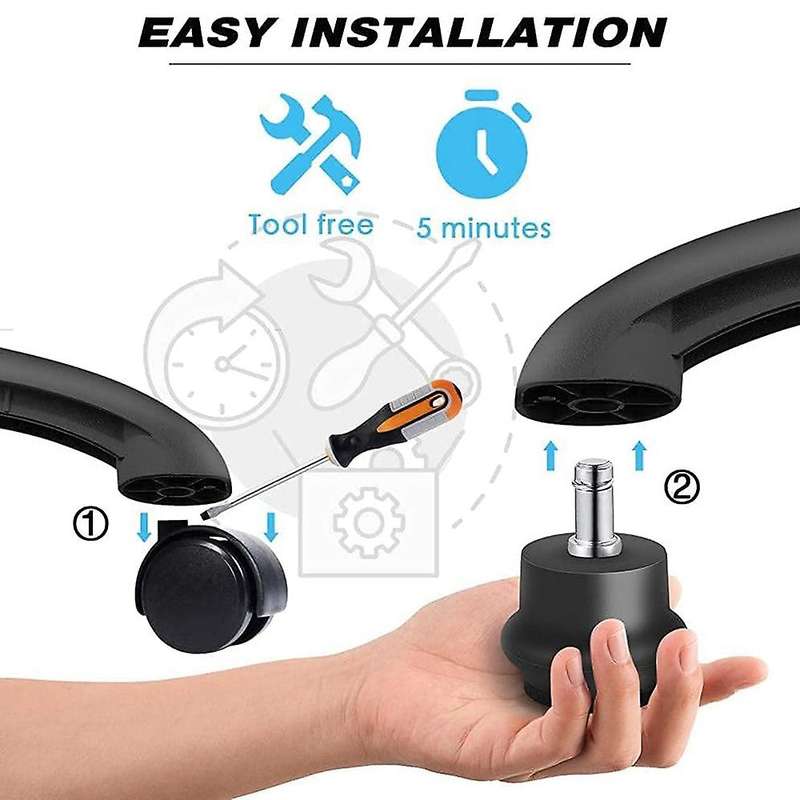 5pcs Bell Glides Replacement Office Chair, Office Chair Wheels