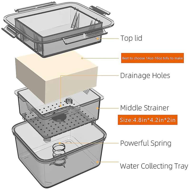 Tofu Press- Tofu Presser for Firm Or Extra Firm Tofu - with Upgrade