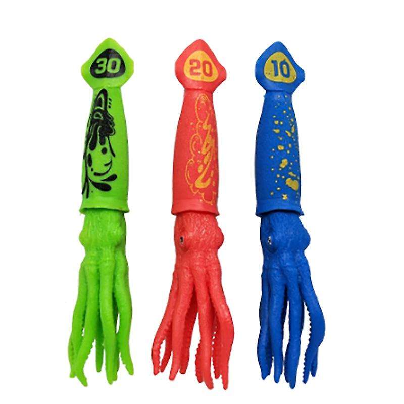 3pcs Squid Toys Pool Toys for Kids Throw Underwater Octopus Bath Toys
