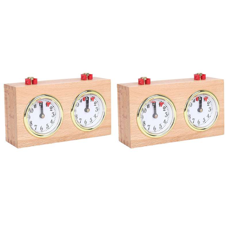 2x Digital International Chess Clock,wooden Count Up Down Chess Timer