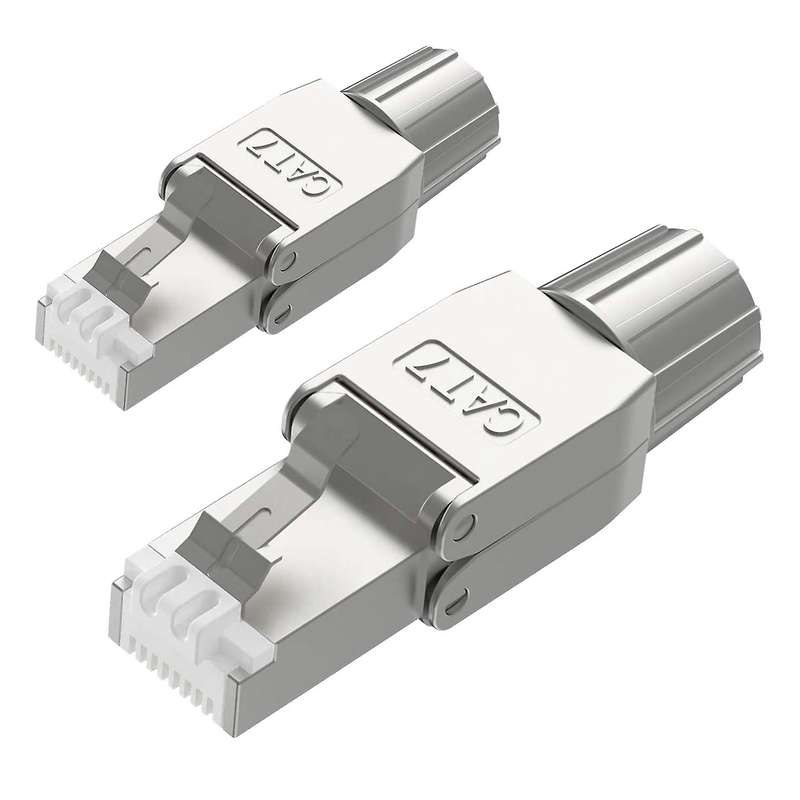 2 Pcs for Rj45 Cat7 Connectors Tool Free Shielded Toolless Modular