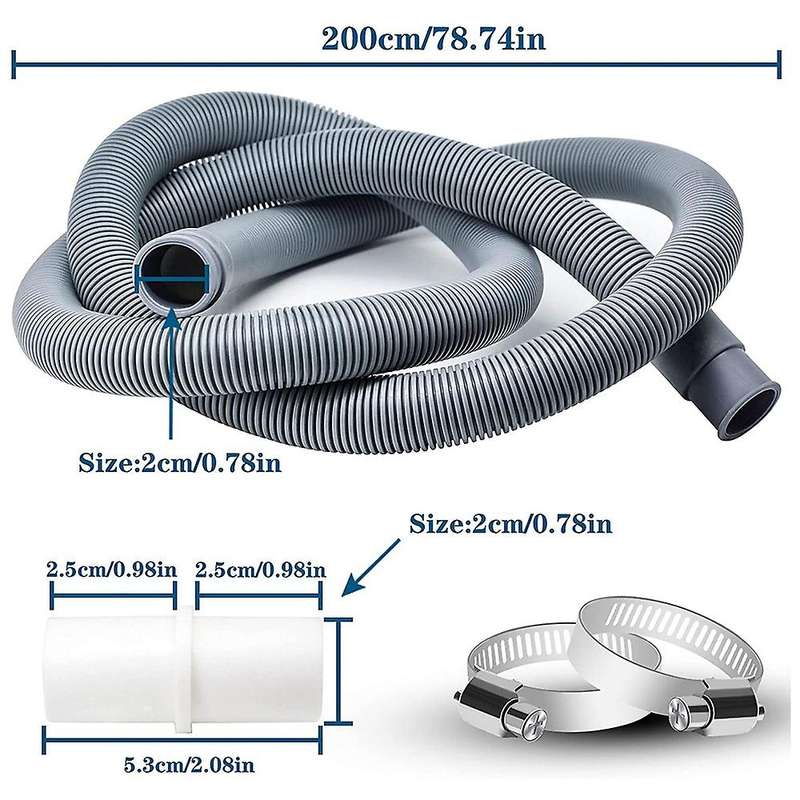 Drain Hose Extension for Washing Machines,2m Drain Hose Universal