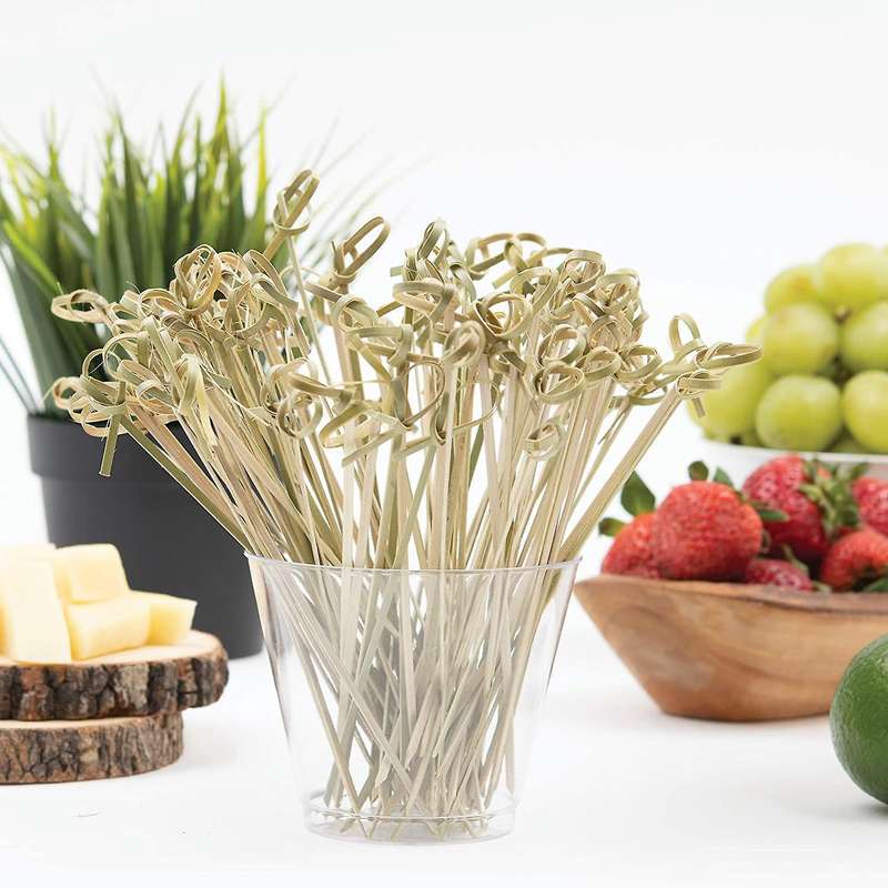 300 Knotted Bamboo Skewers Cocktail Sticks Cocktail Toothpicks