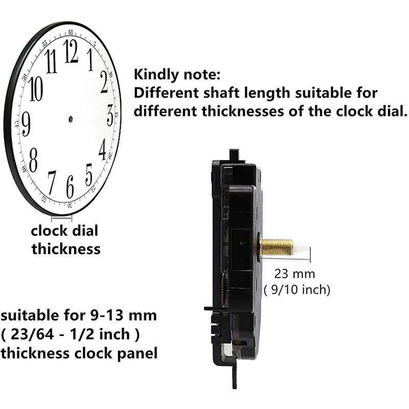 Quartz Pendulum Clock Movement Mechanism Diy Kit with 3 Pairs Hands