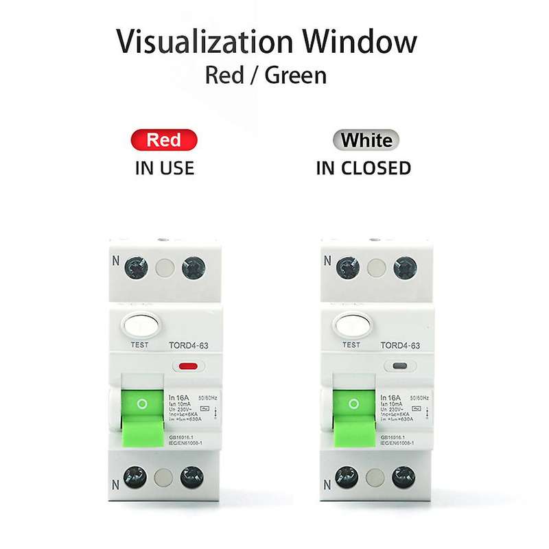 Ac 2p 6ka Rccb Rcd 230v Residual Current Circuit Breaker 2p 16a 10ma