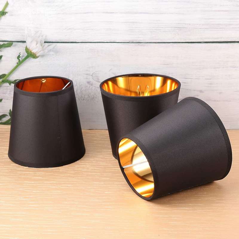 Black Lamp Shades with Gold Lining Clip On Light Shades Candle