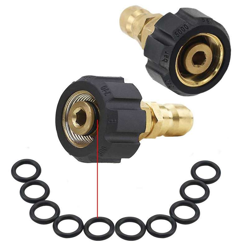 2x Pressure Washer Adapter Set, M22-14 Swivel + 3/8 Inch Plug