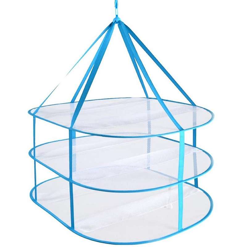 3-tier Mesh Clothes Hanging Dryer, Foldable Sweater Drying Rack