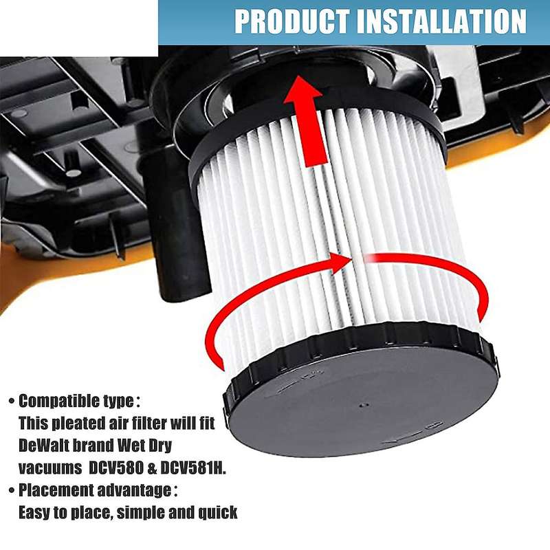 Replacement Accessories Hepa Filter for Dewalt Dcv580 Dcv581h