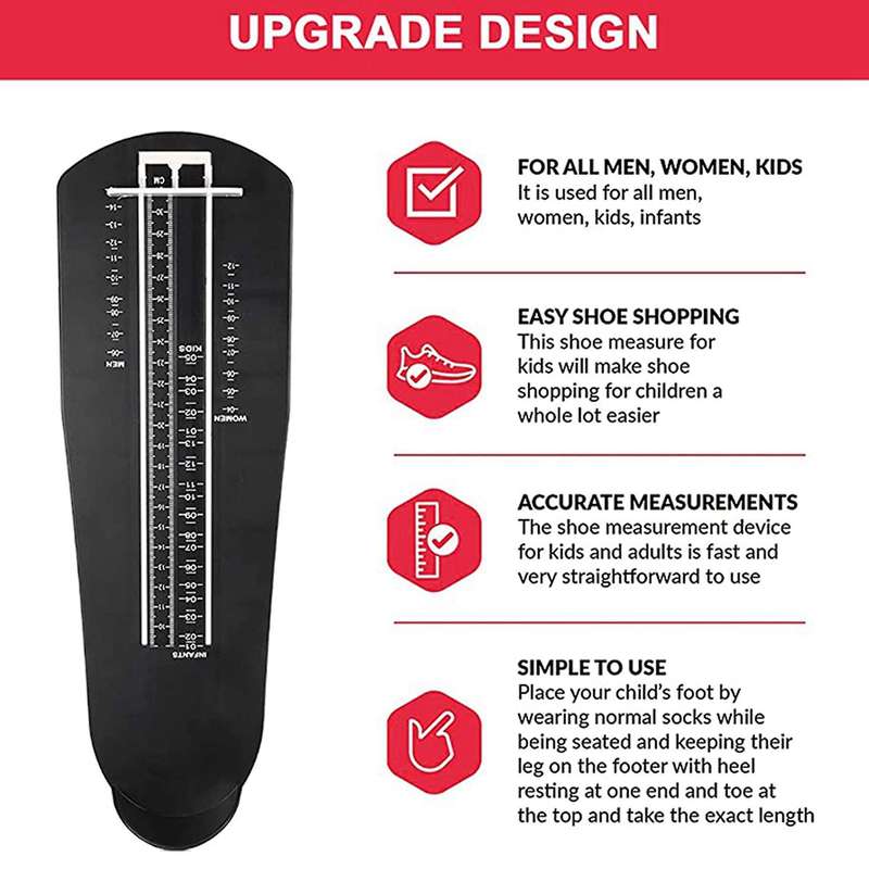 Foot Measurement Device, Us Standard Shoe Sizer, for Kids and Adults