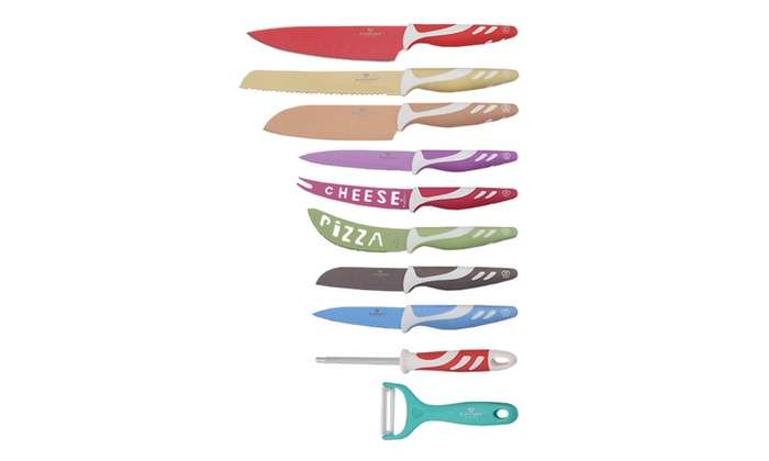 Blaumann - 11 Pieces Dishwasher Safe Non-Stick Knife Set in a Textil Bag - Multi-colored
