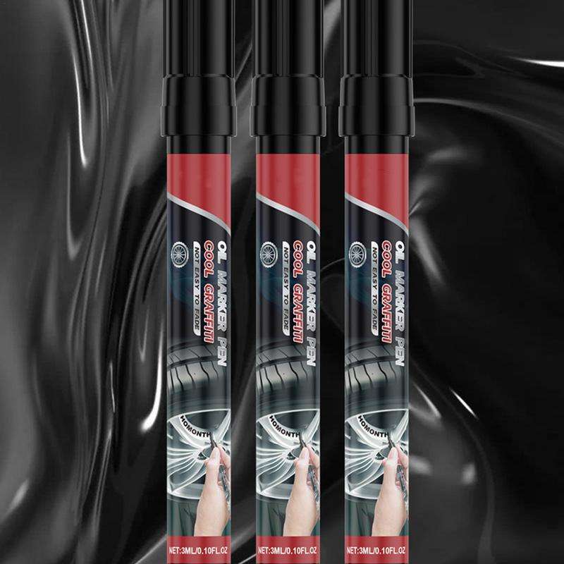 Black Tire Paint Marker Waterproof Tire Marking Pen 3X Wear-Resistant Wheel Marker Car Accessories C