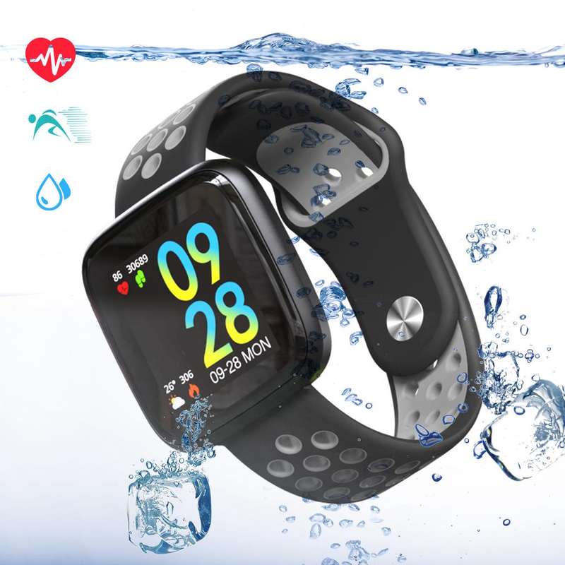 Smart Watch Heart Rate Monitor Tracker Fitness Sports Watch F15/ Y6 - Black & Grey