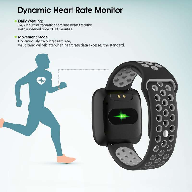 Smart Watch Heart Rate Monitor Tracker Fitness Sports Watch F15/ Y6 - Black & Grey