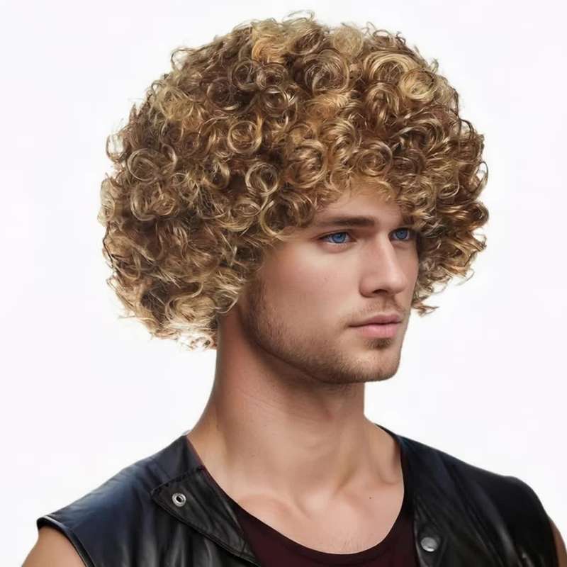 1Pc Golden Yellow 30.48cm Fashion Design Wig