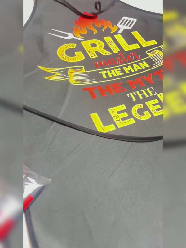1pc Men'S Fun BBQ Apron Grill Master Polyester 100% Woven Fabric 150g m? Perfect Father'S Day Gi