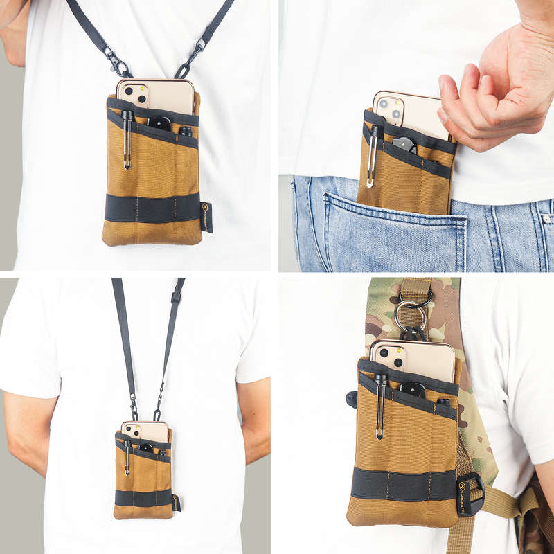 1pc EDC Pouch EDC Pocket Organizer Mini Tool Pouch With 4 Pockets For Knife Flashlight Card Men'