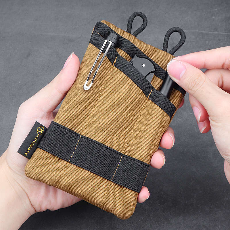 1pc EDC Pouch EDC Pocket Organizer Mini Tool Pouch With 4 Pockets For Knife Flashlight Card Men'