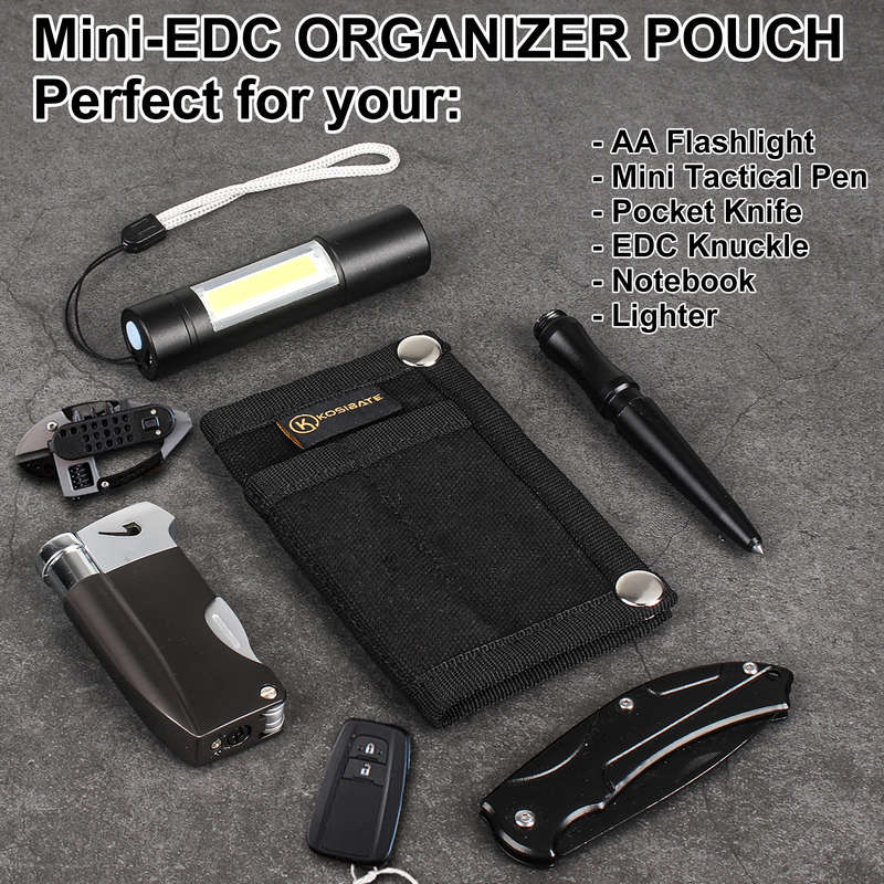 1pc KOSIBATEO Men'S Compact EDC Pouch Durable Canvas Organizer with Multiple Pockets for Cards M