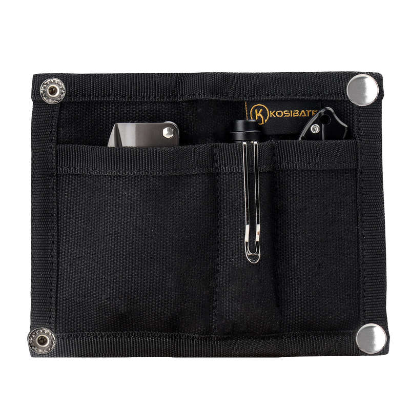 1pc KOSIBATEO Men'S Compact EDC Pouch Durable Canvas Organizer with Multiple Pockets for Cards M