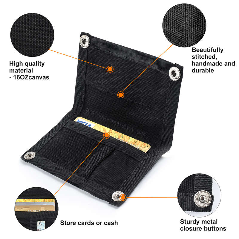 1pc KOSIBATEO Men'S Compact EDC Pouch Durable Canvas Organizer with Multiple Pockets for Cards M