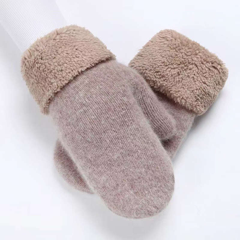 1 Pair Khaki Warm Gloves