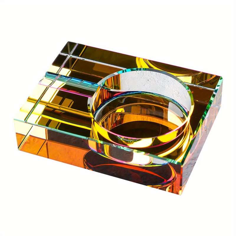 1pc Crystal Ashtray Personality Fashion Colorful Creative Advertising Promotional Glass Ashtray