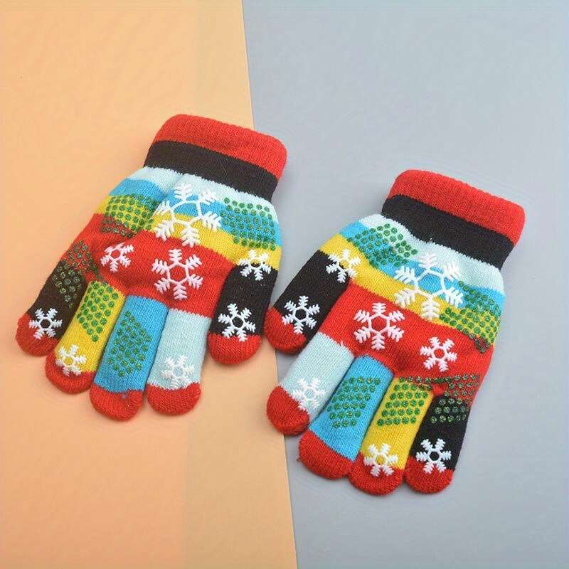 1 Pair 10 To 18 Big Red Warm Gloves